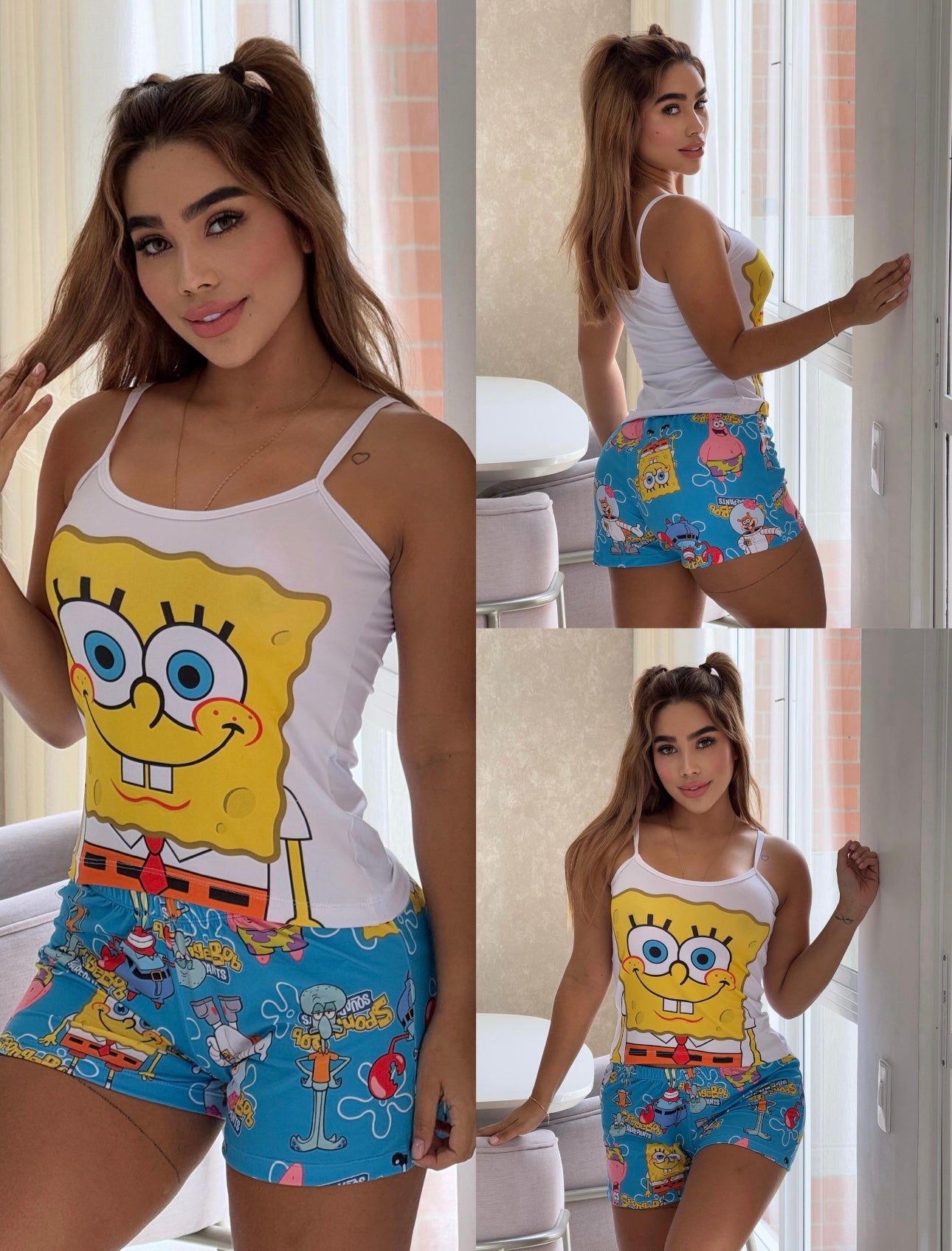 JUJU SpongeBob Woman Printed Pijama Set (S/M)
