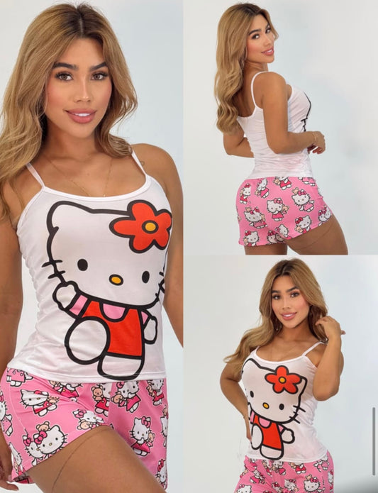 JUJU Hello Kitty Woman Printed Pijama Set (S/M)